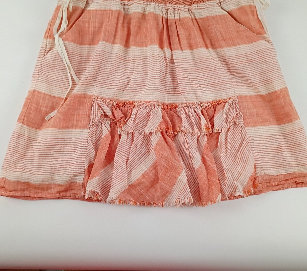 Banana Republic Peach and Cream Striped Mini Skirt